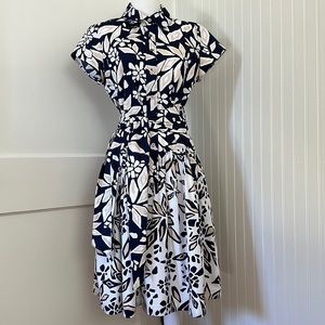 Diane Von Furstenberg Scarlet Floral Print A-line Shirtdress